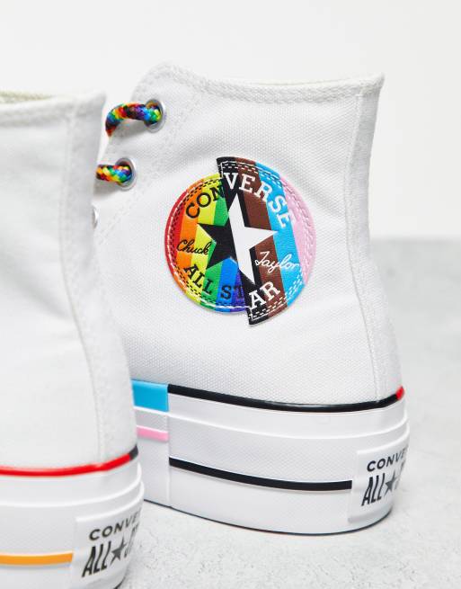 Converse – Chuck Taylor All Star Lift Hi Pride – Sneaker in Weiß, 2 von 4