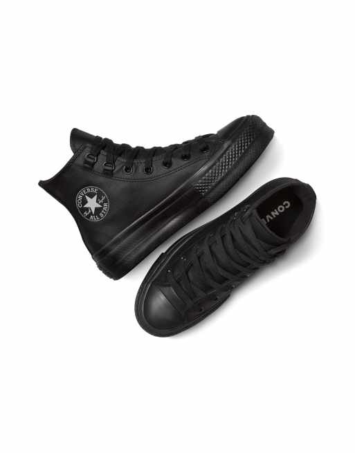 Converse – Chuck Taylor All Star Lift Hi – Sneaker aus Leder in Schwarz mit Plateausohle, 2 von 4