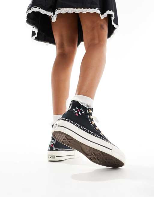 Converse – Chuck Taylor All Star Lift Hi – Sneaker in Schwarz mit Kreuzstich-Detail , 4 von 5