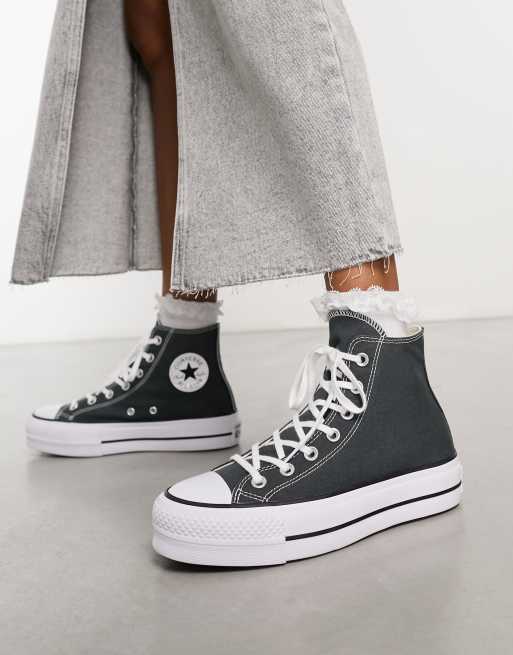 Converse Chuck Taylor - All Star Lift Hi - Sneakers i mørkegrå, 3 af 4