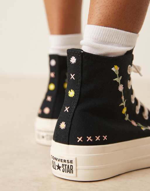 Converse Chuck Taylor All Star Lift Hi sneakers in black with