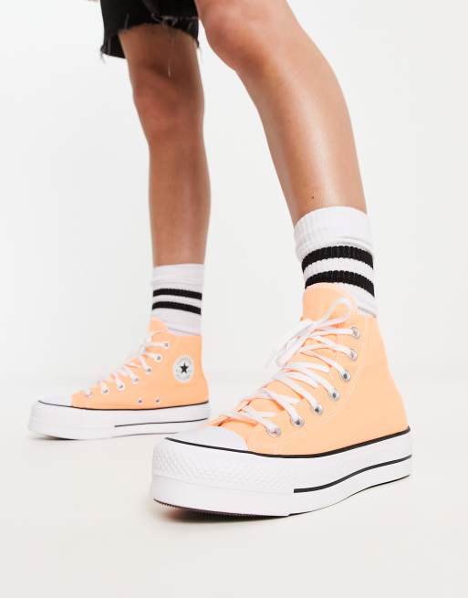 Converse Chuck Taylor All Star Lift Hi sneakers in orange, 2 of 4