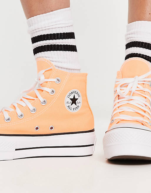 Vores firma sofistikeret pasta Converse Chuck Taylor All Star Lift Hi sneakers in orange | ASOS