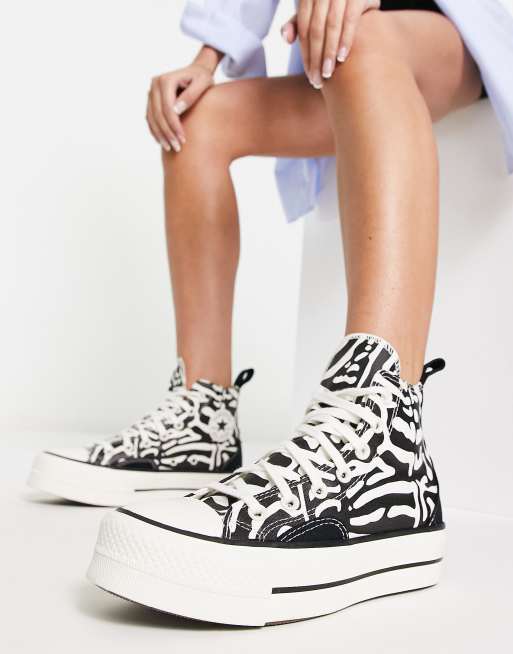 Converse zebra on sale print shoes