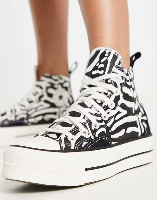 Converse zebra deals print shoes