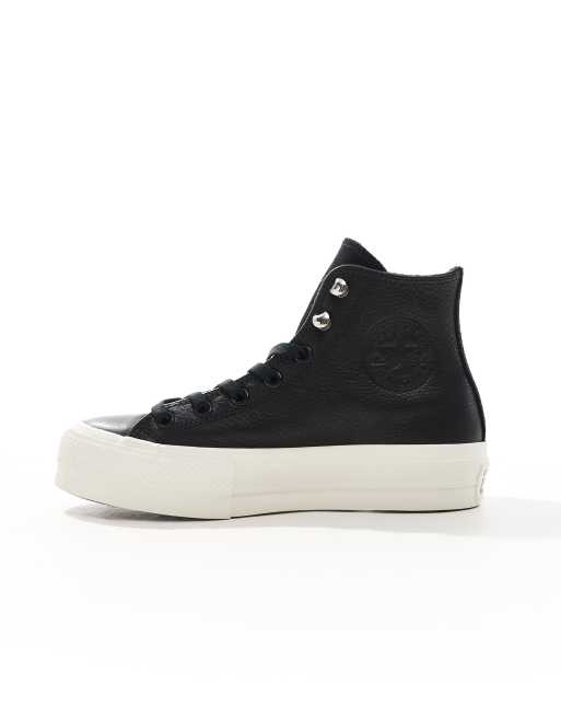 Converse Chuck Taylor - All Star Lift Hi - Sorte sneakers i læderlook, 2 af 5