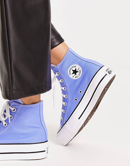 Converse Chuck Taylor All Star Lift Hi trainers in baby blue | ASOS