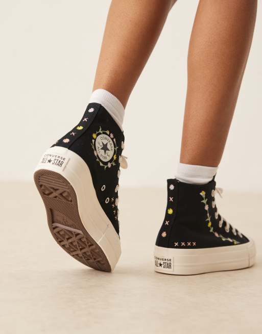 Converse Chuck Taylor All Star Lift Hi trainers in black with