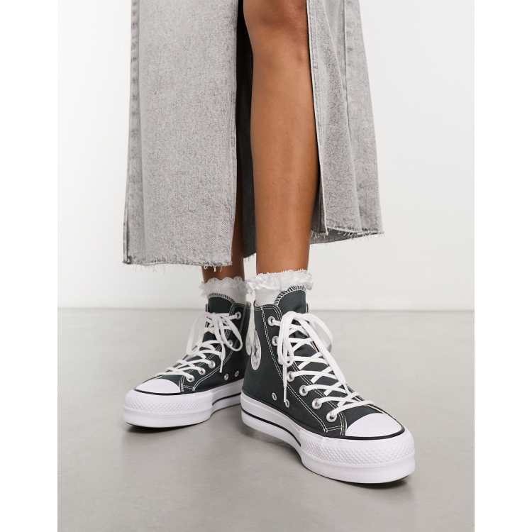 Converse Chuck Taylor All Star Lift Hi trainers in dark grey