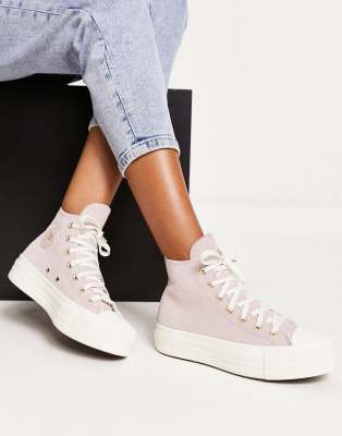 gasformig spejl Furnace Converse Chuck Taylor All Star Lift Hi trainers in mauve | ASOS