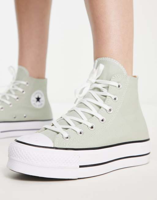 Seafoam green deals converse high tops