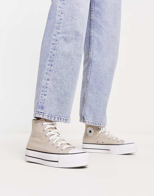 Converse Chuck Taylor All Star Lift Hi trainers in stone