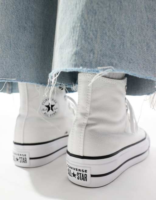 Converse Chuck Taylor - All Star Lift Hi - Wide Fit - Hvide flatform-sneakers, 4 af 5