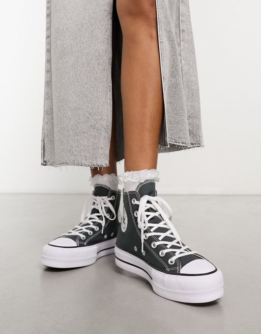 Converse Chuck Taylor - All Star Lift - Hoge sneakers in donkergroen