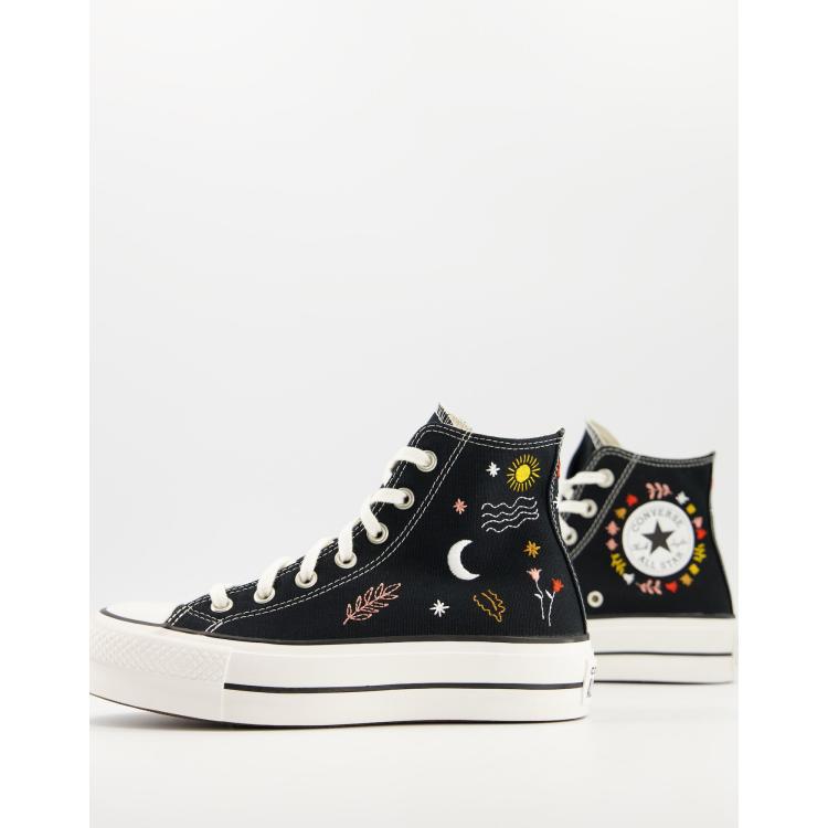 Converse best sale plateau zwart