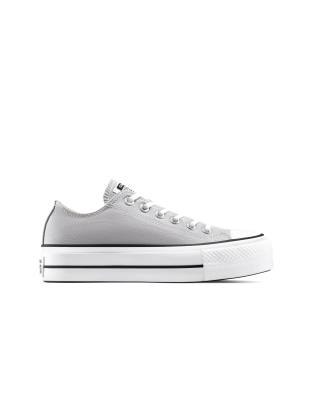 Converse - Chuck Taylor All Star Lift - Knöchelhohe Sneaker mit Plateausohle in Grey Area/Weiß/Schwarz-Grau