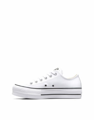 Chuck Taylor All Star Lift Ox - Baskets en cuir - Blanc 42.5