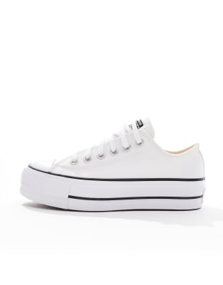 Chuck Taylor All Star Lift Ox - Baskets larges à semelle plateforme compensée - Blanc 37
