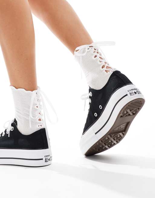 Converse - Chuck Taylor All Star Lift Ox - Baskets larges à semelle plateforme compensée - Noir, 3 de 5