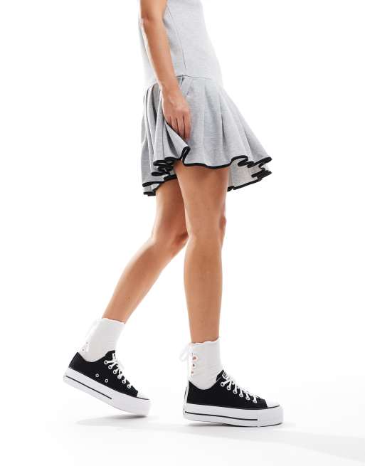 Converse - Chuck Taylor All Star Lift Ox - Baskets larges à semelle plateforme compensée - Noir, 5 de 5