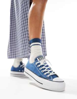 Converse Chuck Taylor - All Star Lift Ox - Blå sneakers | ASOS