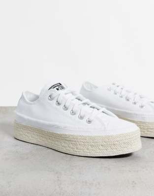 Converse Chuck Taylor All Star Lift Ox Espadrille Sneakers In White
