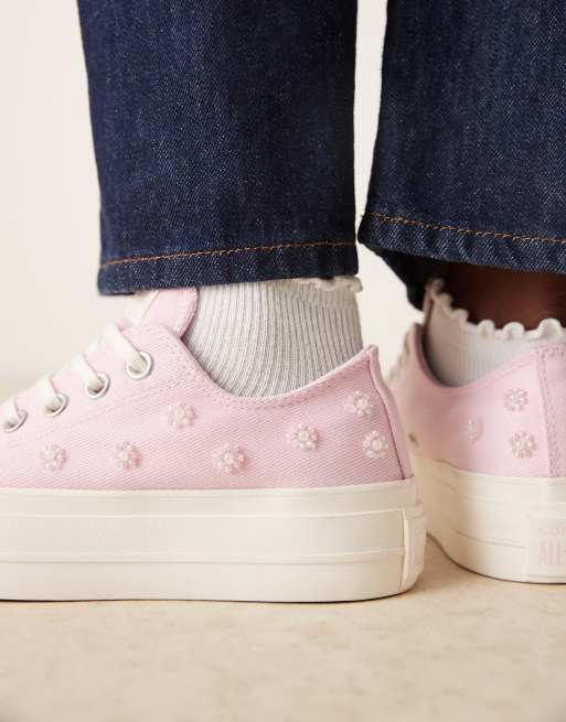 Converse Chuck Taylor All Star Lift Ox Platform Beads sneakers in pink, 4 of 5