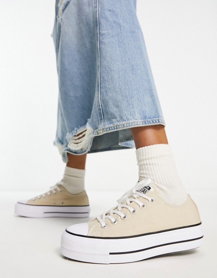 Chuck Taylor All Star Lift Ox platform sneakers in beige-Brown