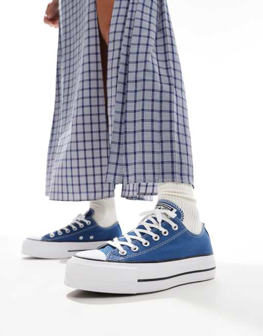 Converse Chuck Taylor All Star Lift Ox sneakers in blue, 4 of 5