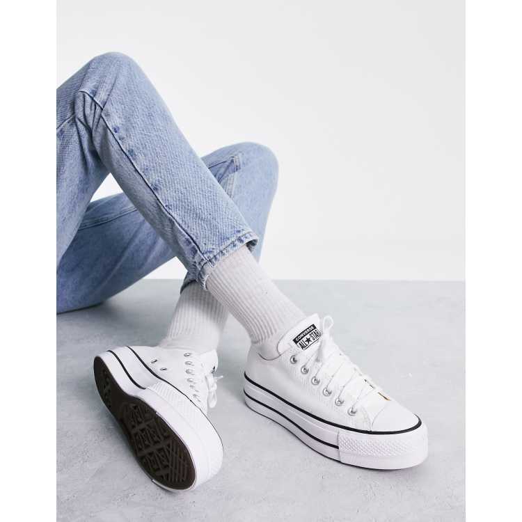 mus eller rotte Alternativt forslag hensigt Converse Chuck Taylor All Star Lift Ox trainers in white | ASOS