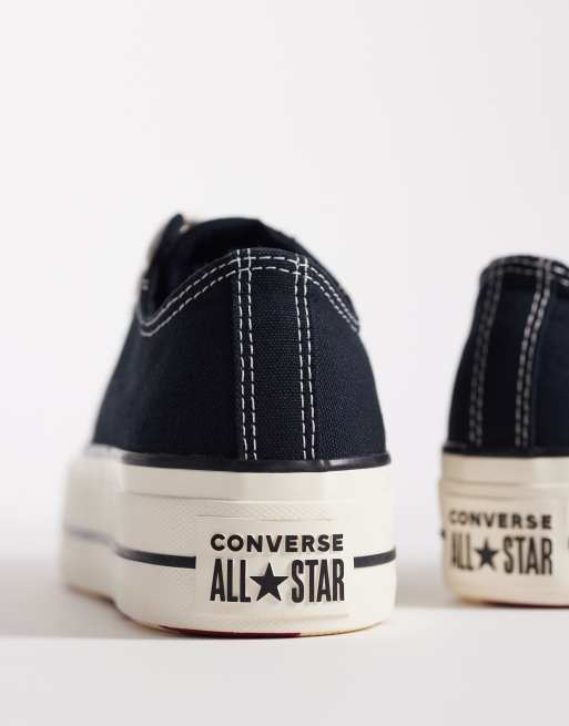 Converse Chuck Taylor All Star Lift Ox trainers with heart detail in black, 5 of 5