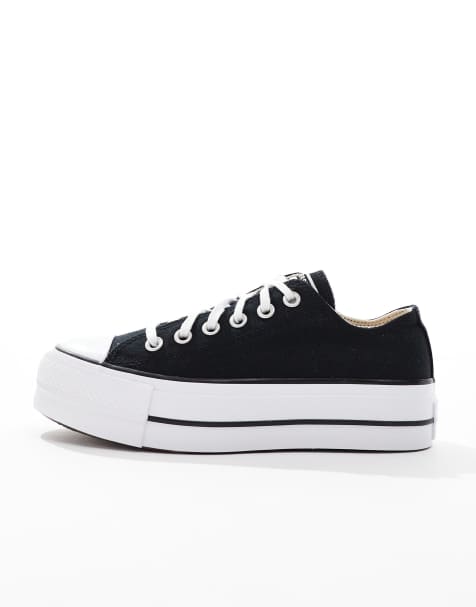 Converse Chuck Taylor All Star Lift Ox Wide Fit platform sneakers in black - view 1