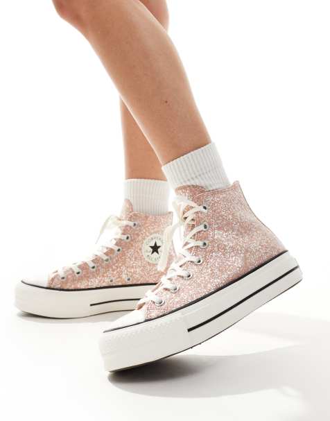 Converse Chuck Taylor All Star Lift Platform Glitter sneaker in pink - view 1