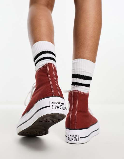 Burgundy shop platform converse