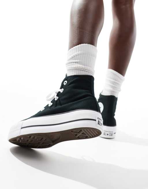 Converse Chuck Taylor All Star Lift platform Hi trainers in black ASOS