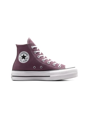 Converse - Chuck Taylor All Star Lift Platform - Sneaker in Trail Mixed/natürliches Elfenbeinweiß mit Plateausohle-Braun