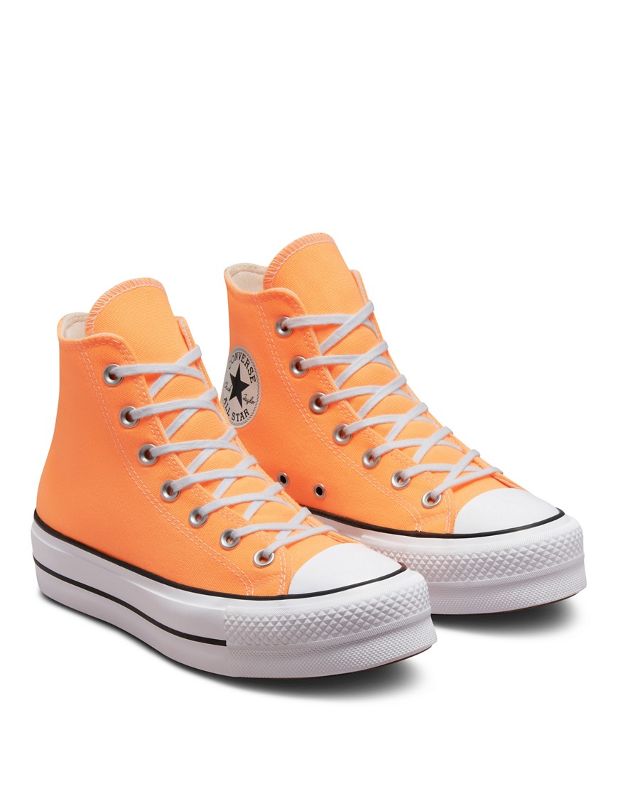 Shop Converse Chuck Taylor All Star Lift Platform Sneakers In Orange-multi