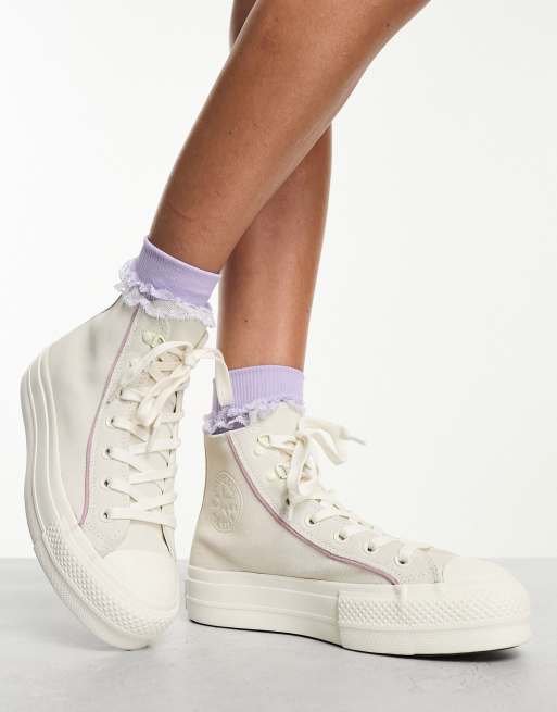 Converse Chuck Taylor All Star Lift platform sneakers in off white