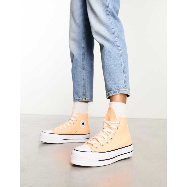 Womens orange converse sneakers clearance