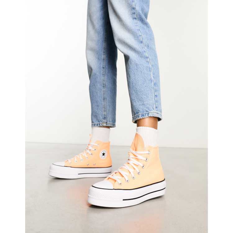 Tomhed Lægge sammen Serena Converse Chuck Taylor All Star Lift platform sneakers in orange | ASOS