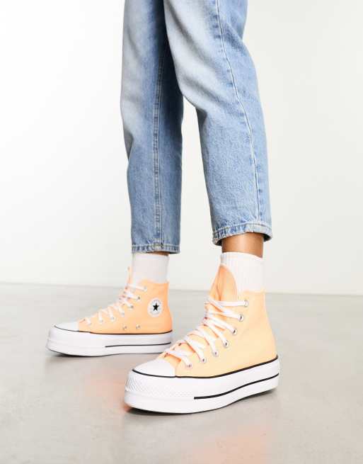 Pastel orange shop converse