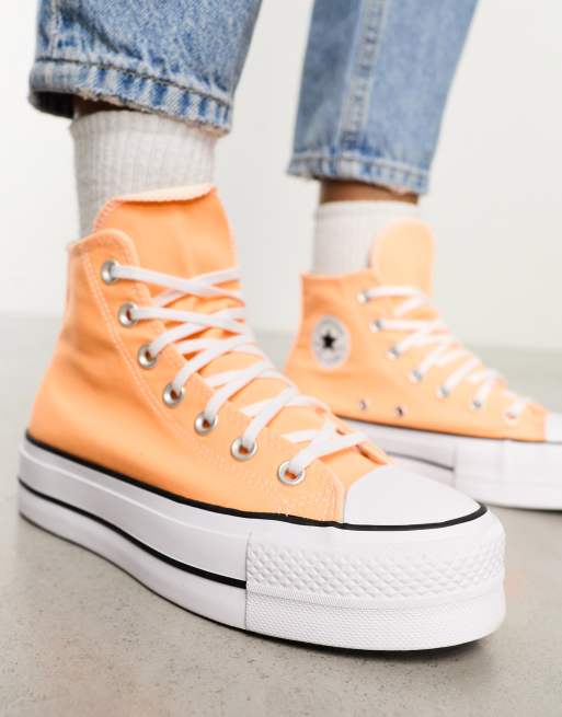 Orange chuck shop taylors women's