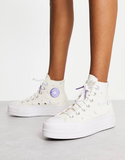 Converse all star white 2025 platform high top trainers