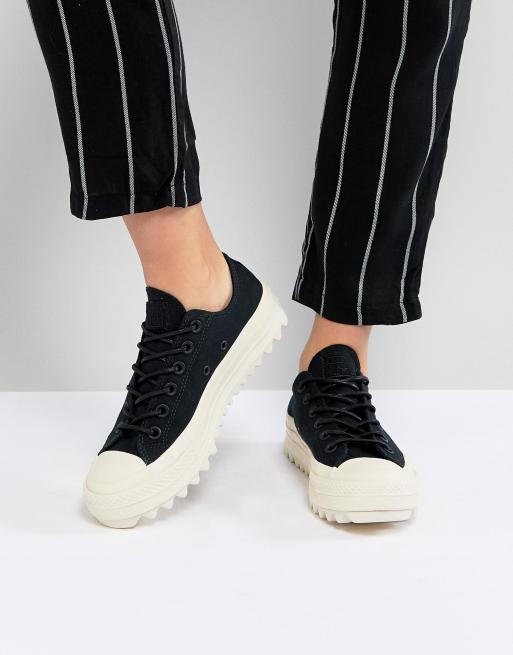 Converse Chuck Taylor All Star Lift Ripple Ox Sneakers In Black