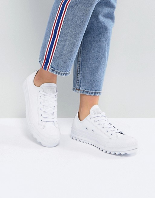 Converse Chuck Taylor All Star Lift Ripple Ox Sneakers In White | ASOS