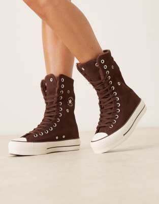 Converse - Chuck Taylor All Star Lift - Sneaker in Braun mit Umschlag-Brown