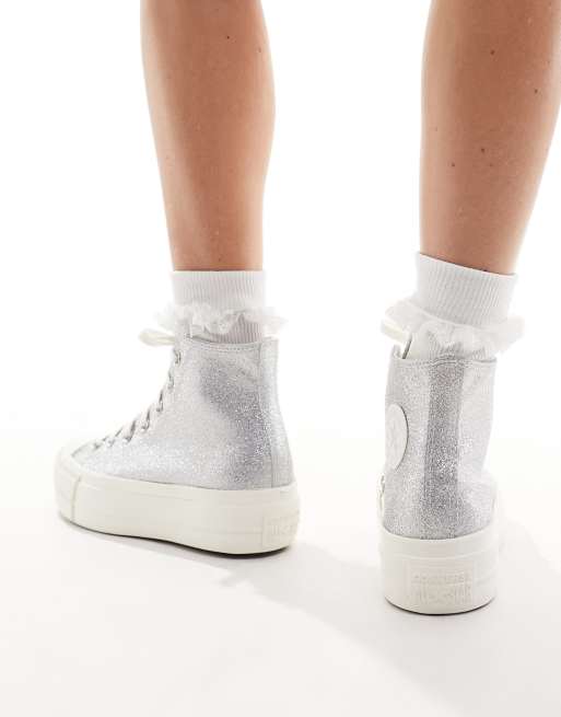 All star argento alte discount