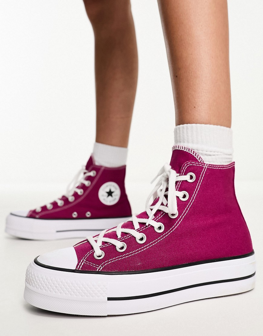 Shop Converse Chuck Taylor All Star Lift Sneakers In Berry-pink