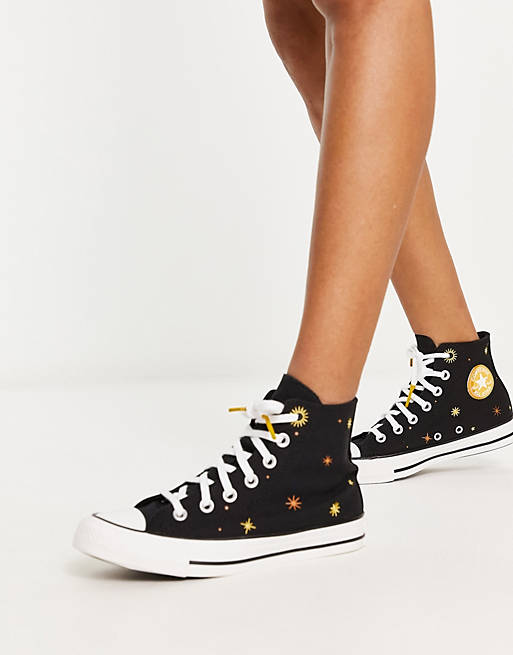 Converse Chuck Taylor All Star Lift sneakers in black with embroidery | ASOS