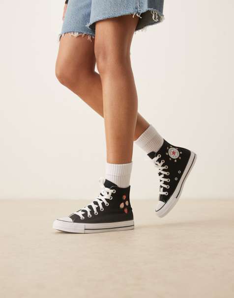 Converse Chuck Taylor All Star Lift sneakers in black with strawberry details - view 1